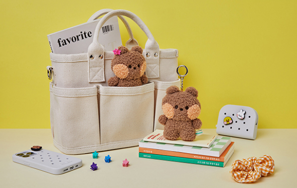Line Friends Minini Brown Bnini Boucle Bag Plush Charm