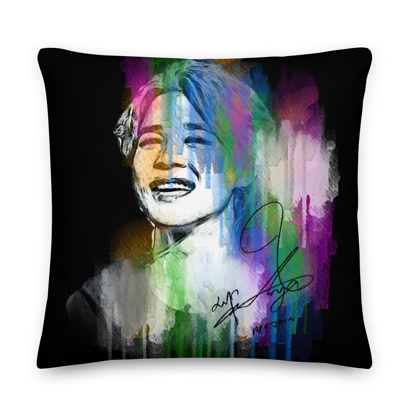 BTS Jimin, Park Ji-min Waterpaint Portrait Premium Pillow