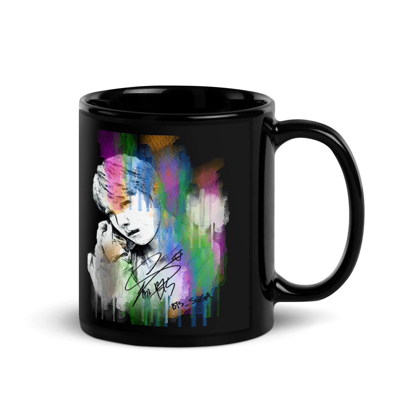 BTS Suga, Min Yoon-gi Waterpaint Portrait Ceramic Mug