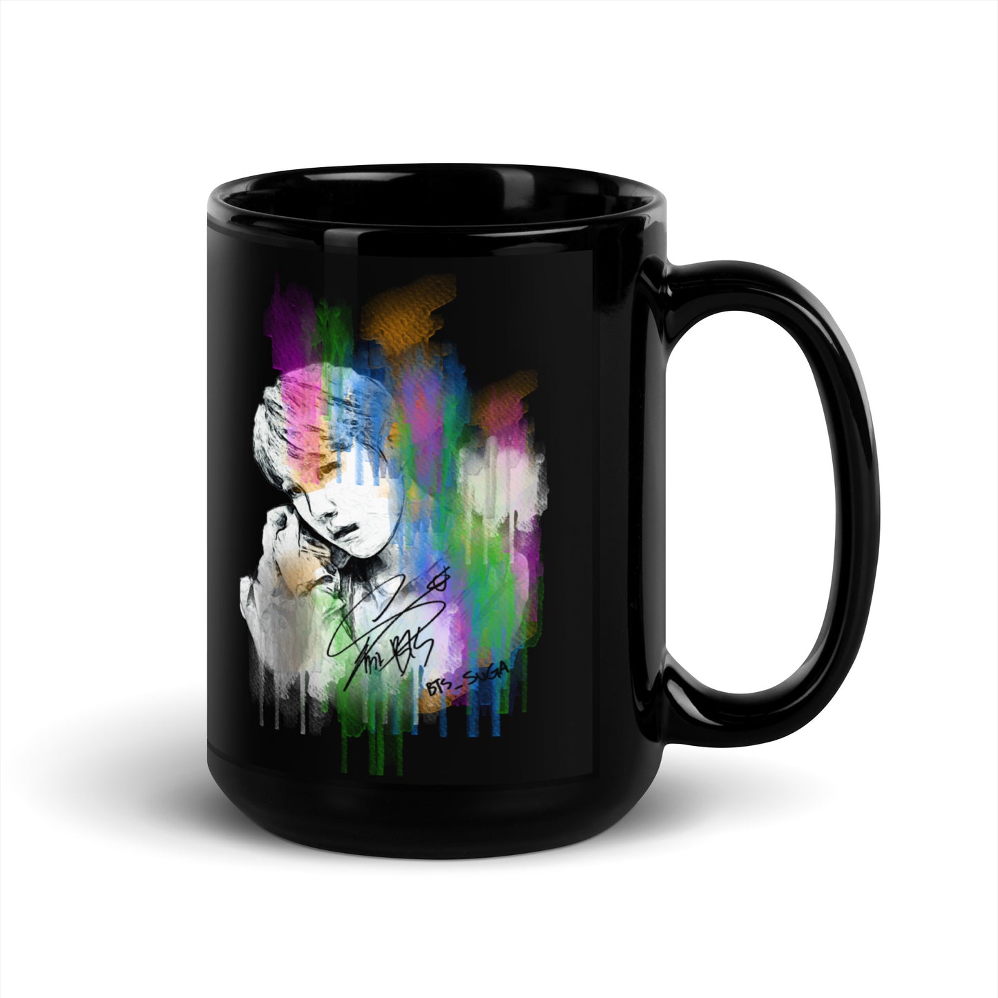 BTS Suga, Min Yoon-gi Waterpaint Portrait Ceramic Mug