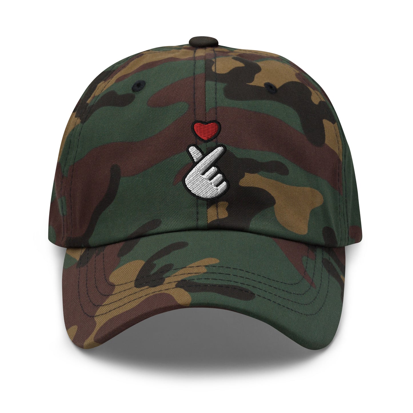 Korean Red Finger Heart Kpop Merch Embroidery Dad Hat - kpophow