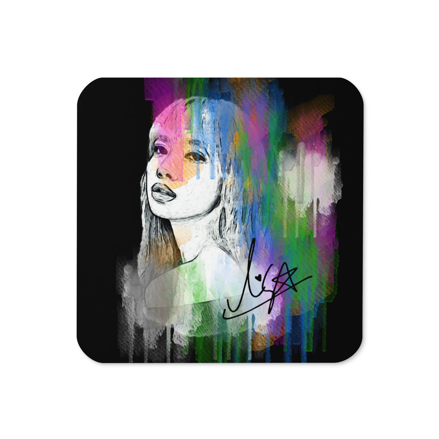 BLACKPINK Lisa, Lalisa Manobal Waterpaint Portrait Cork Coaster
