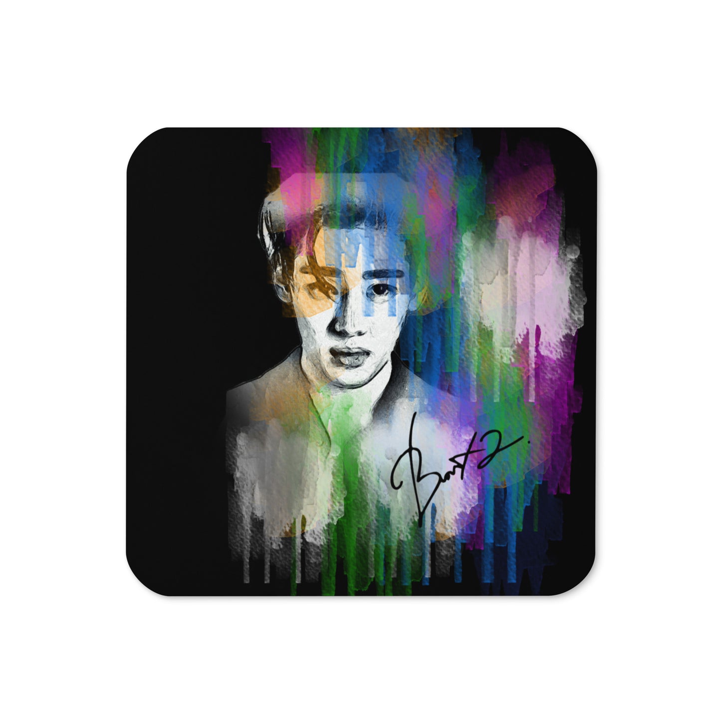 GOT7 BamBam, Kunpimook Bhuwakul Waterpaint Portrait Cork Coaster
