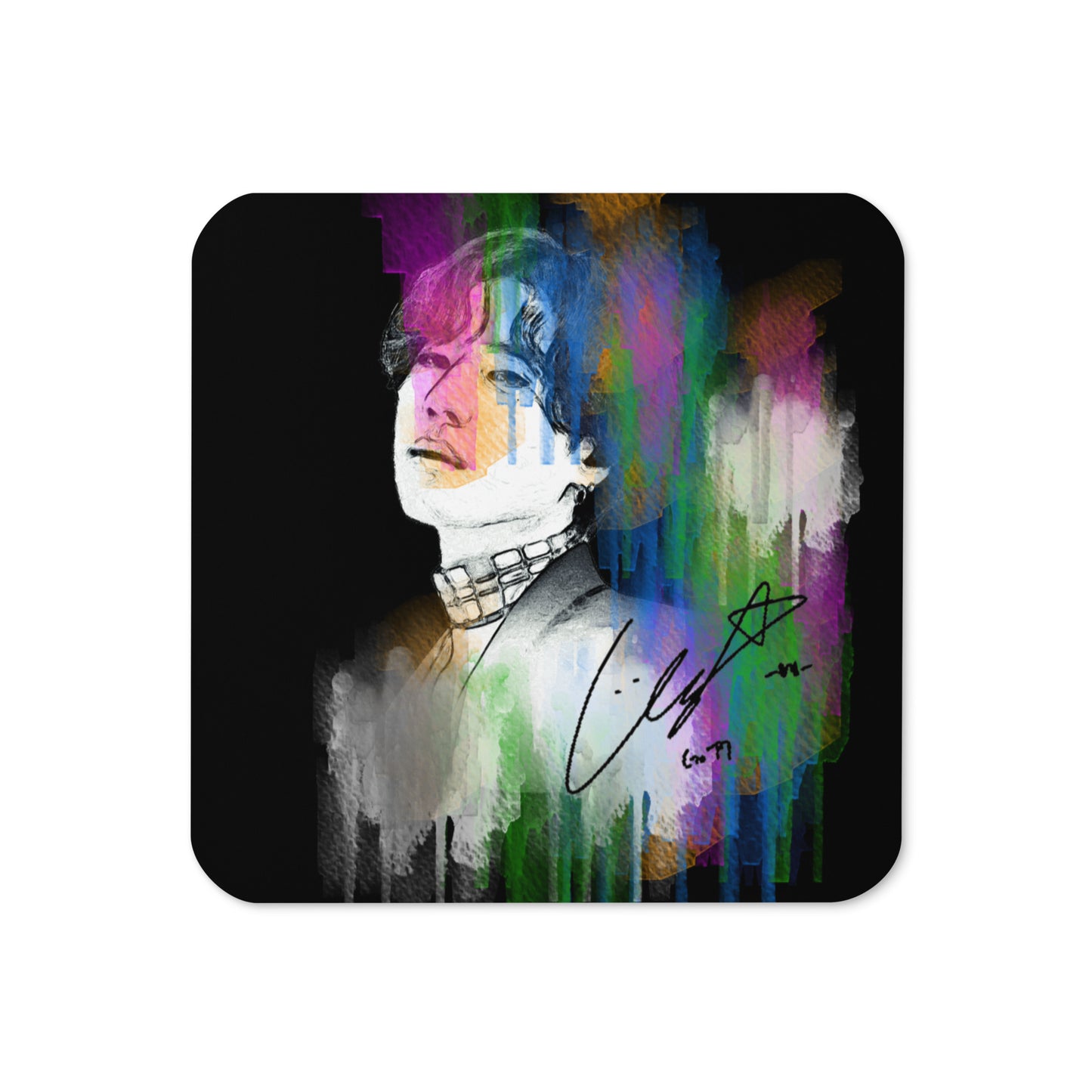 GOT7 Yugyeom, Kim Yu-gyeom Waterpaint Portrait Cork Coaster