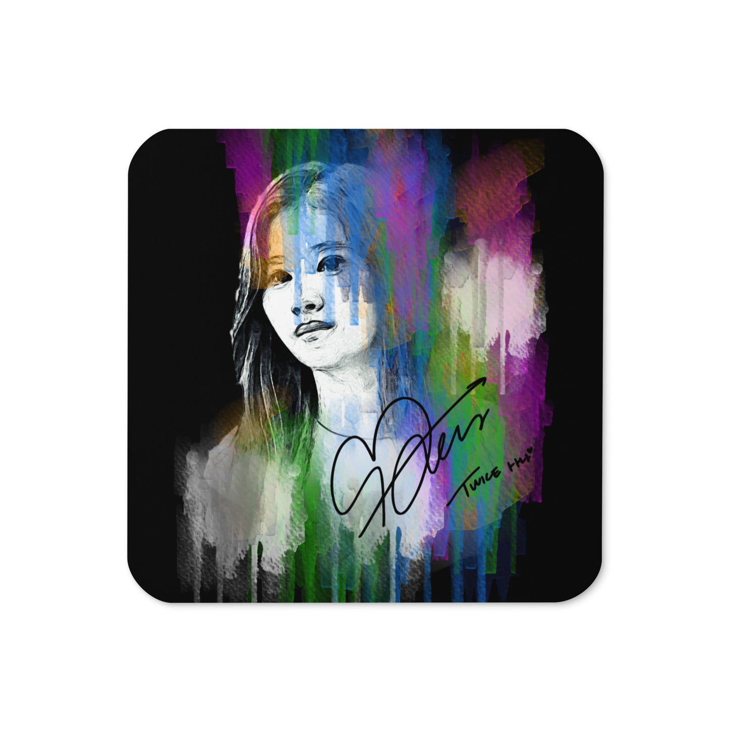 TWICE Sana, Minatozaki Sana Waterpaint Portrait Cork Coaster