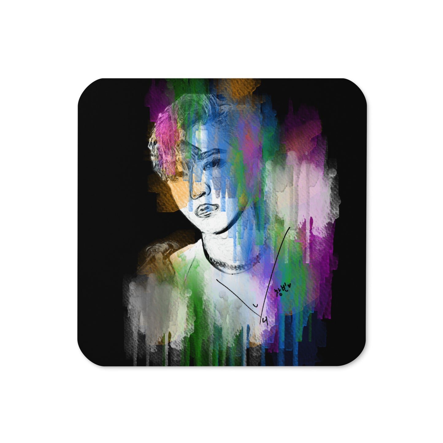 Stray Kids Changbin, Seo Chang-bin Waterpaint Portrait Cork Coaster