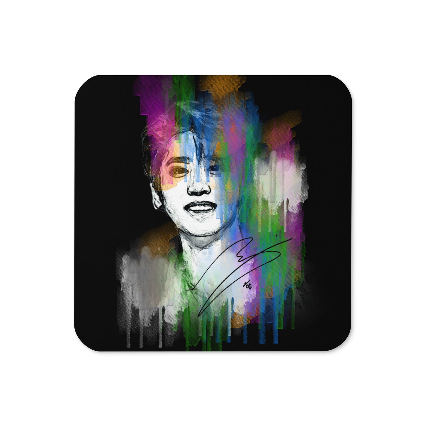 Stray Kids Han, Han Ji-sung Waterpaint Portrait Cork Coaster
