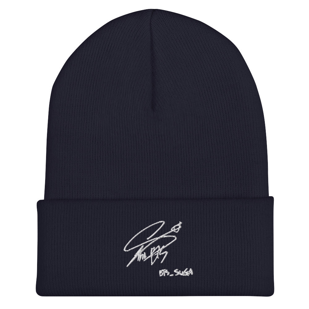 BTS Suga, Min Yoon-gi Autograph Embroidery Cuffed Beanie