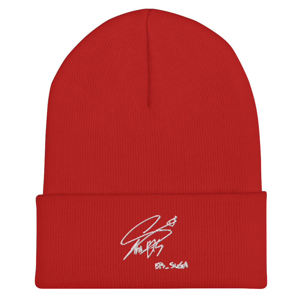 BTS Suga, Min Yoon-gi Autograph Embroidery Cuffed Beanie