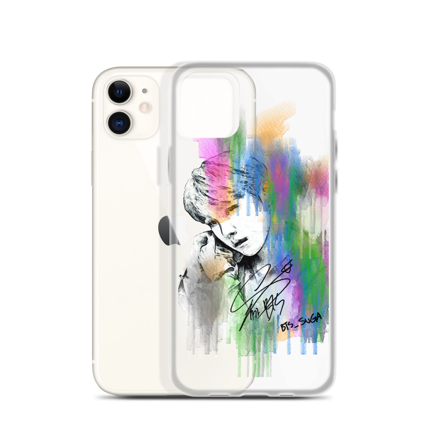 BTS Suga, Min Yoon-gi Waterpaint portrait iPhone Case
