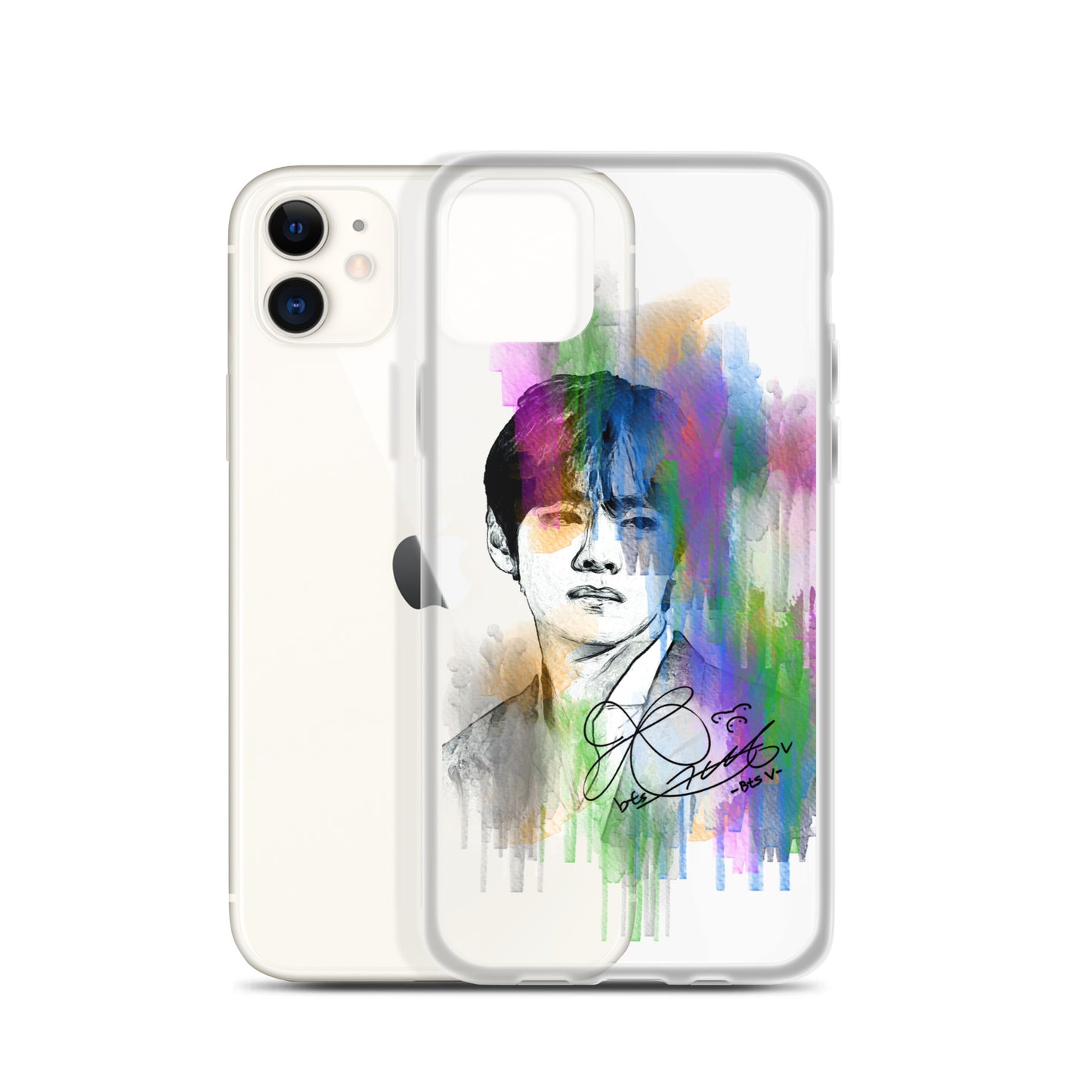 BTS V, Kim Tae-hyung Waterpaint portrait iPhone Case