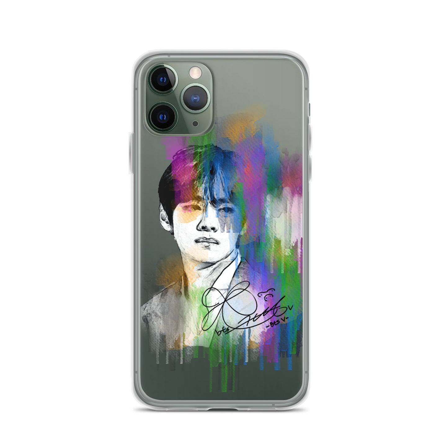 BTS V, Kim Tae-hyung Waterpaint portrait iPhone Case