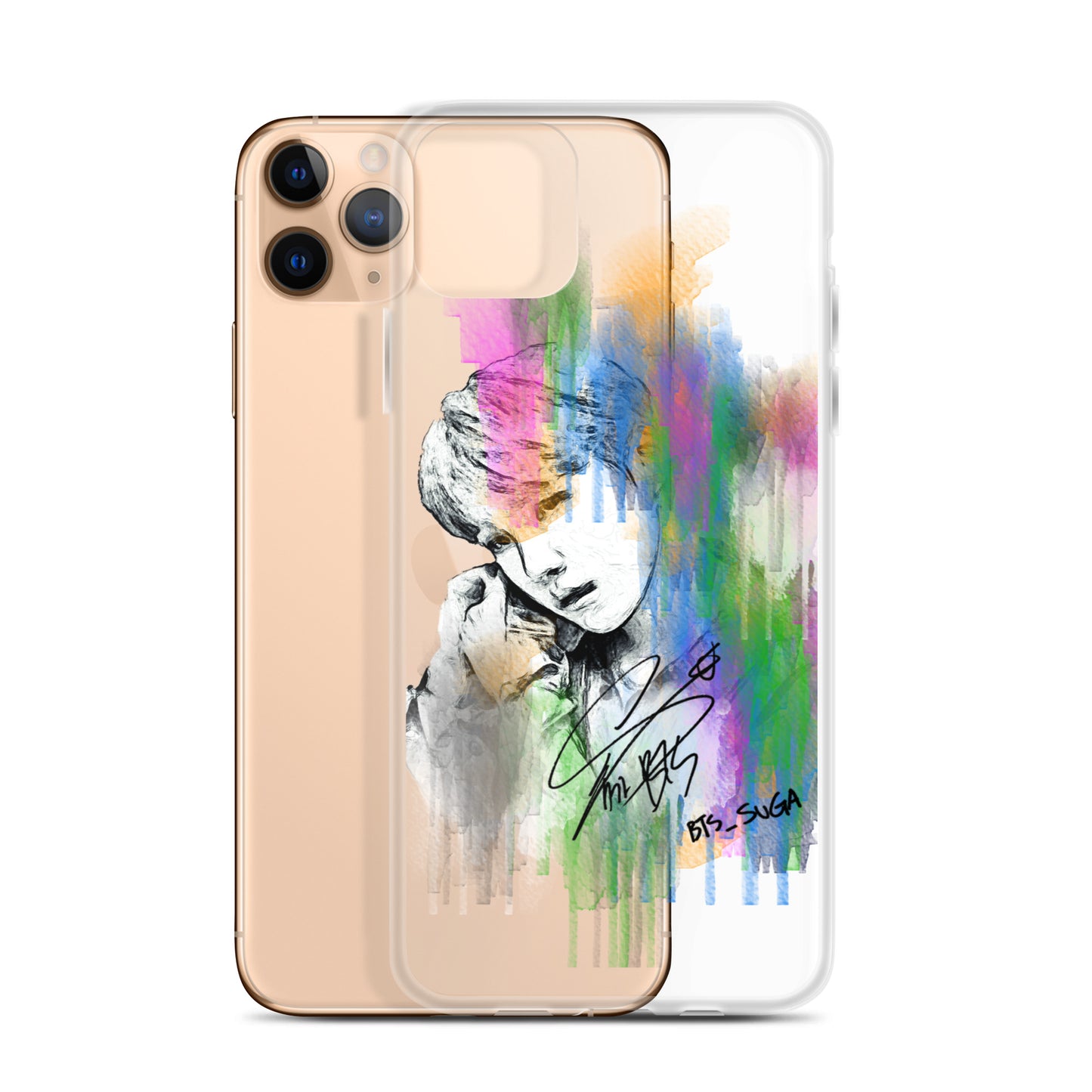 BTS Suga, Min Yoon-gi Waterpaint portrait iPhone Case