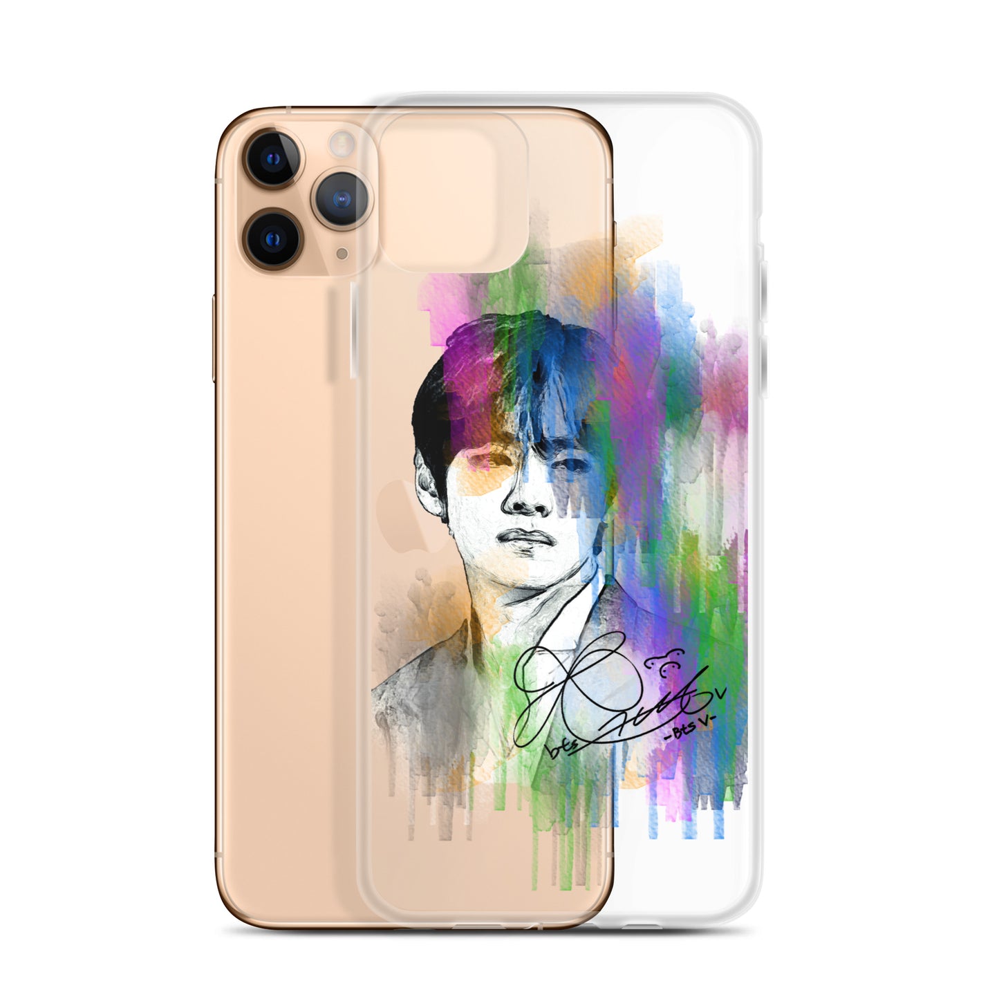 BTS V, Kim Tae-hyung Waterpaint portrait iPhone Case