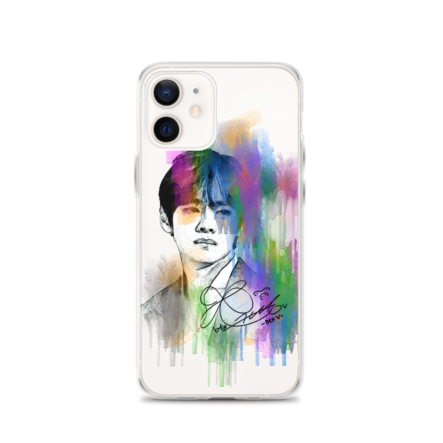 BTS V, Kim Tae-hyung Waterpaint portrait iPhone Case