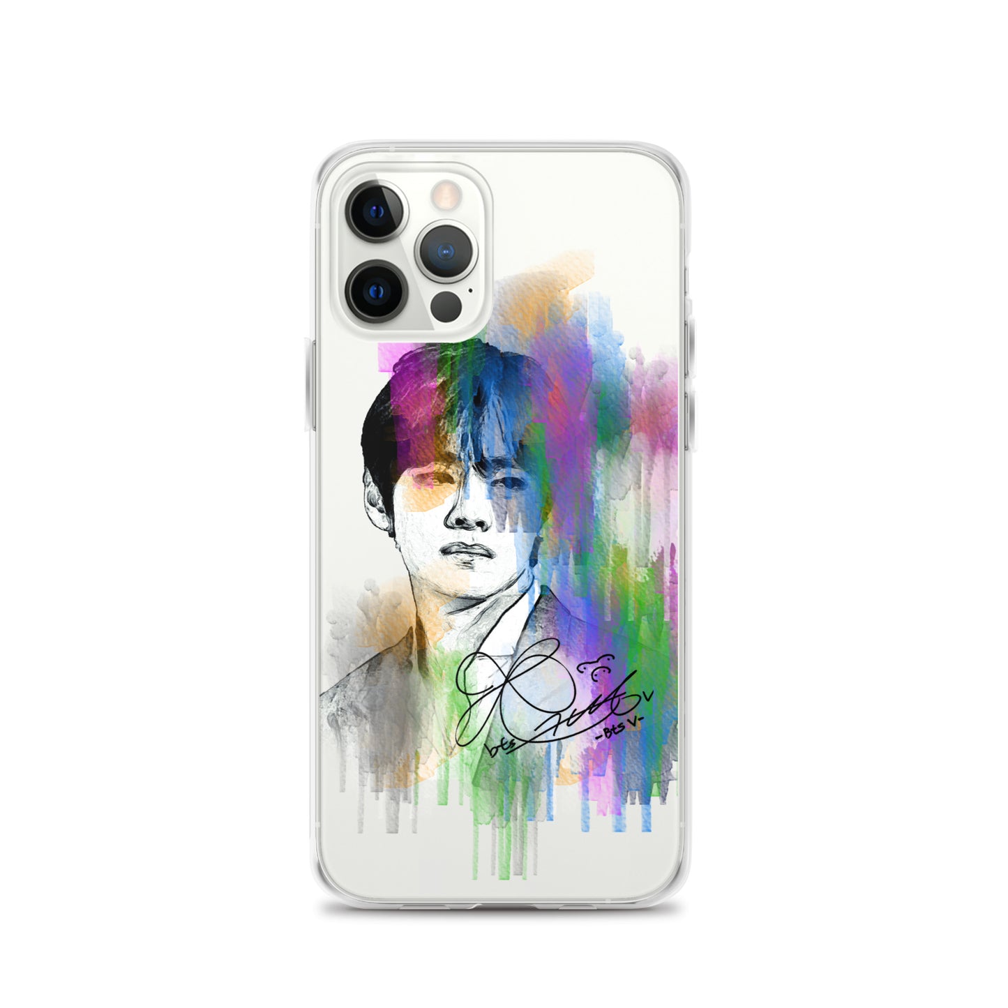 BTS V, Kim Tae-hyung Waterpaint portrait iPhone Case