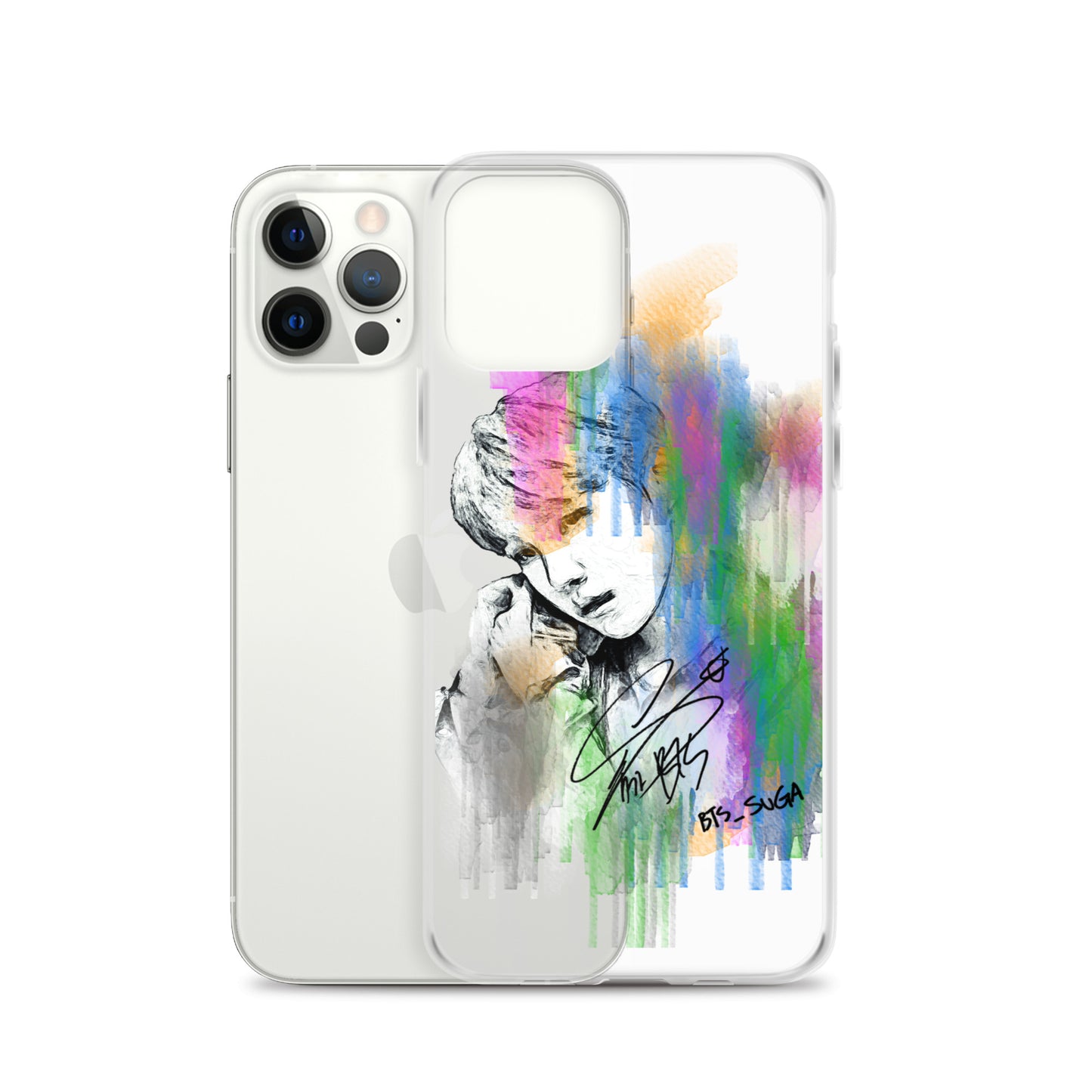 BTS Suga, Min Yoon-gi Waterpaint portrait iPhone Case
