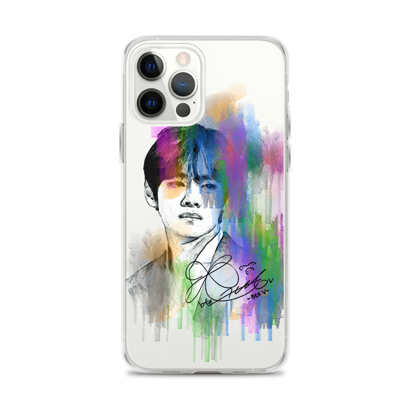 BTS V, Kim Tae-hyung Waterpaint portrait iPhone Case