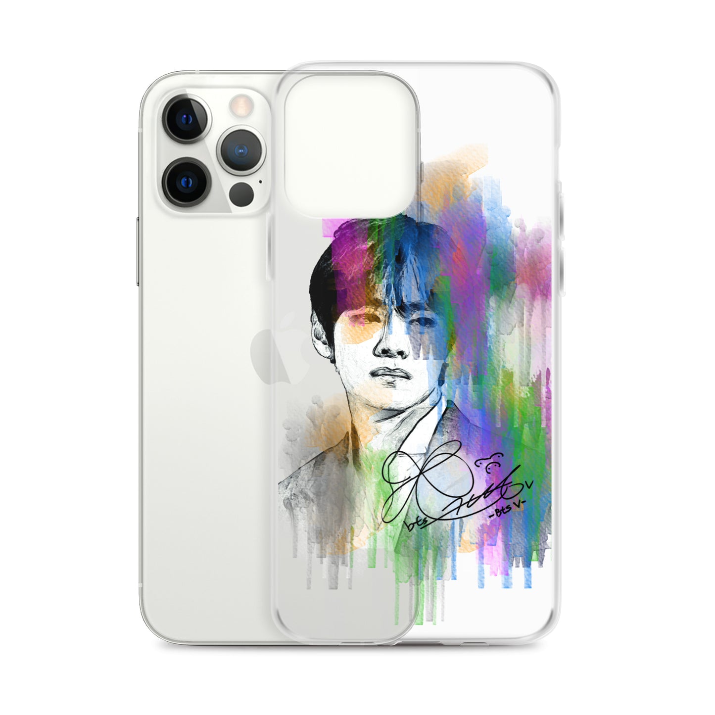 BTS V, Kim Tae-hyung Waterpaint portrait iPhone Case