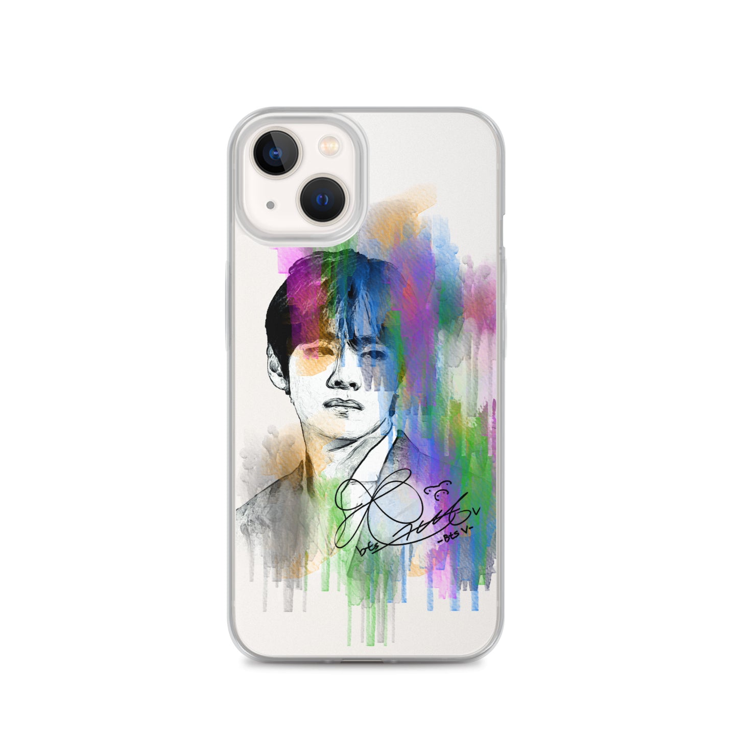 BTS V, Kim Tae-hyung Waterpaint portrait iPhone Case