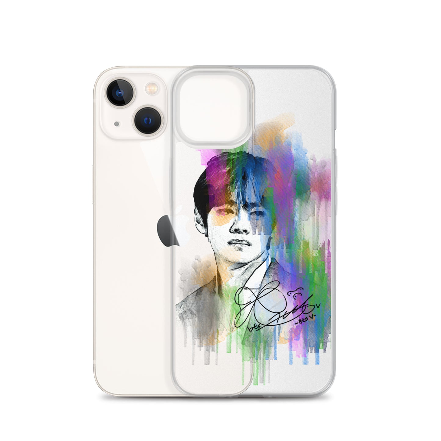 BTS V, Kim Tae-hyung Waterpaint portrait iPhone Case