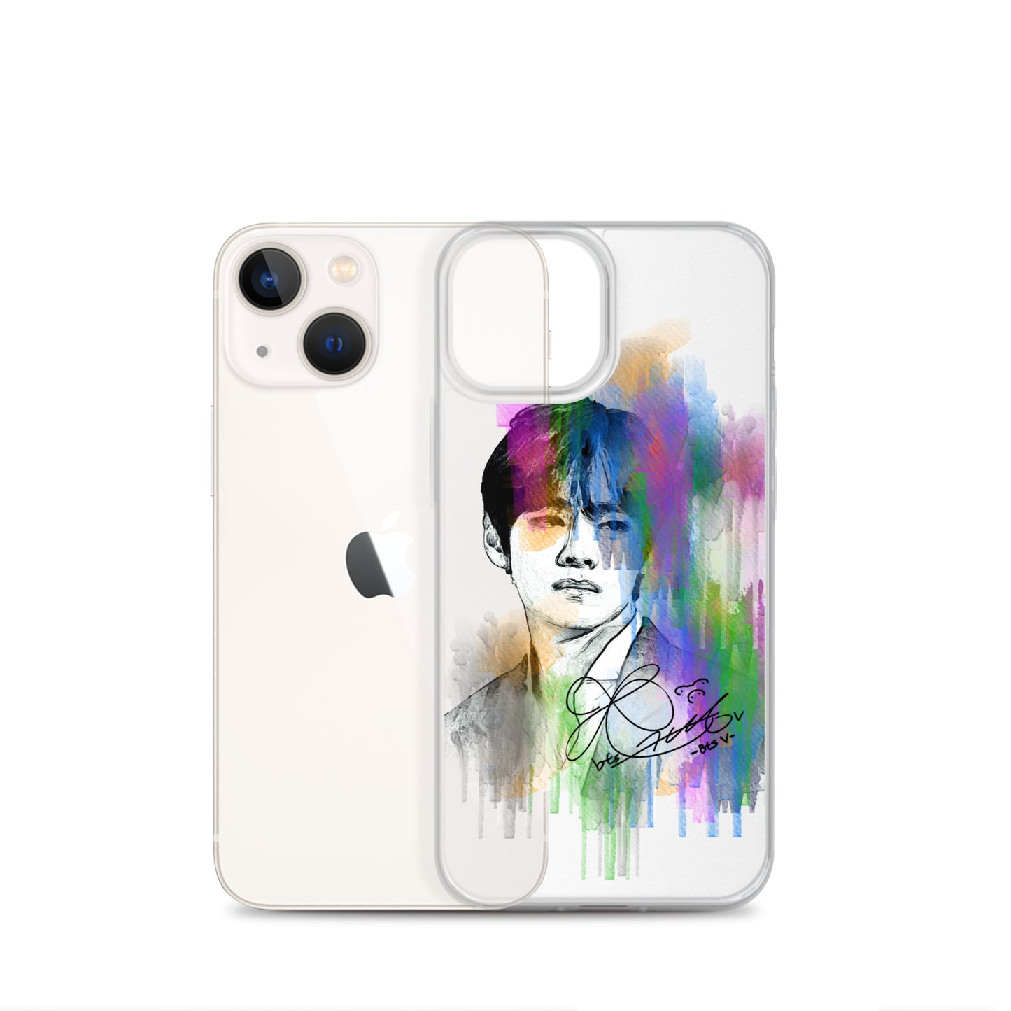 BTS V, Kim Tae-hyung Waterpaint portrait iPhone Case