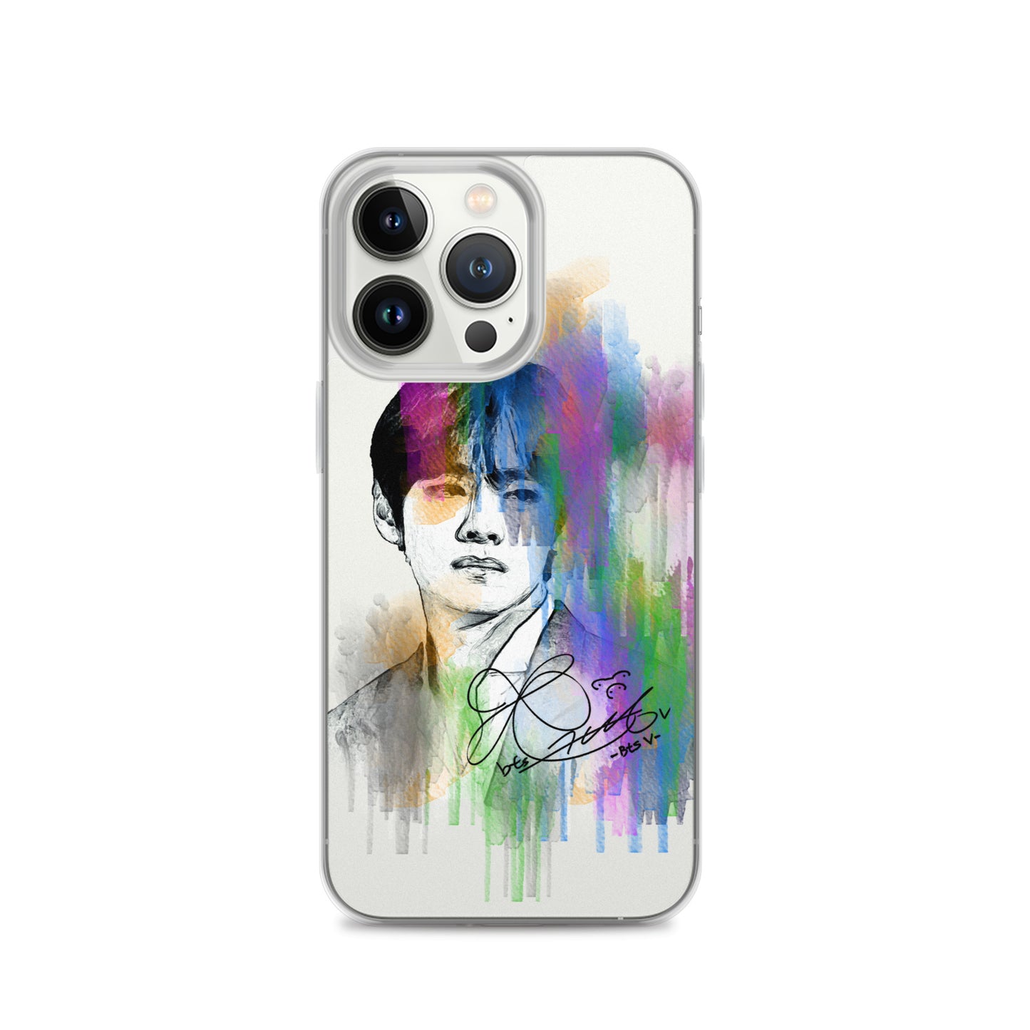 BTS V, Kim Tae-hyung Waterpaint portrait iPhone Case