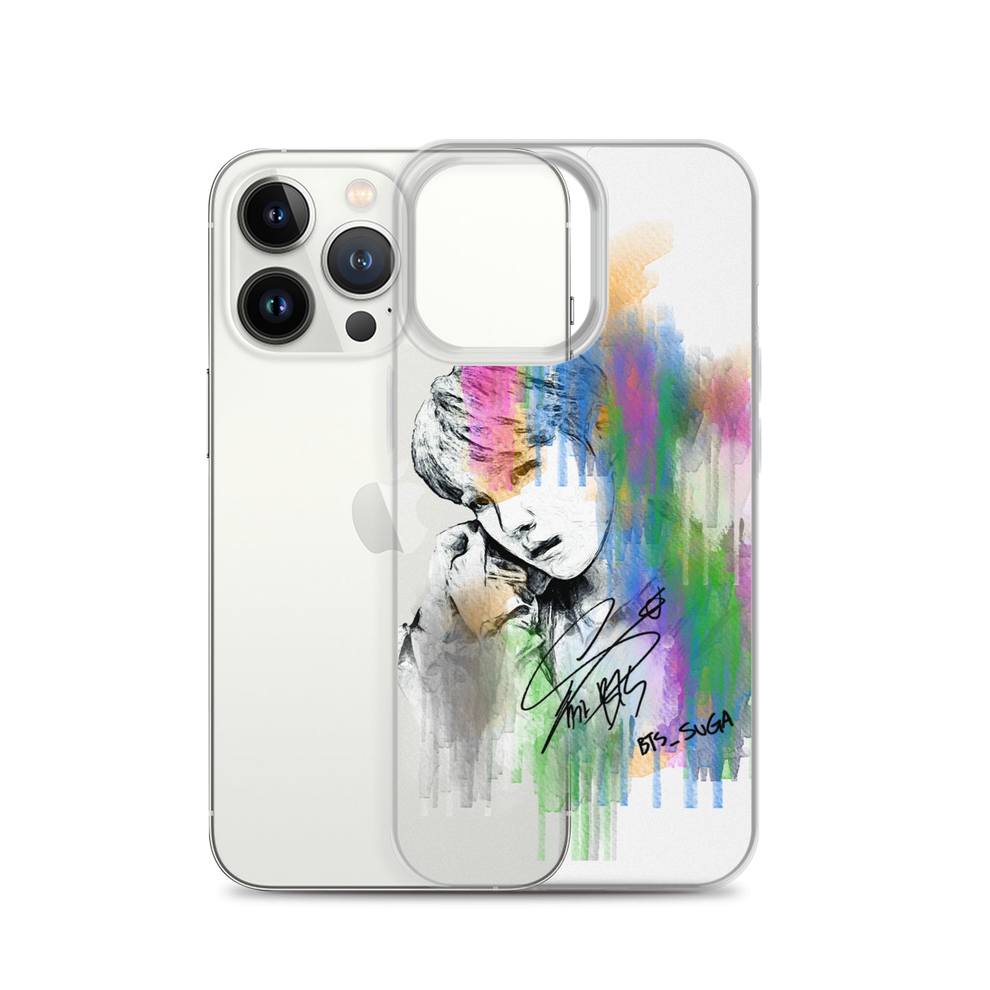 BTS Suga, Min Yoon-gi Waterpaint portrait iPhone Case
