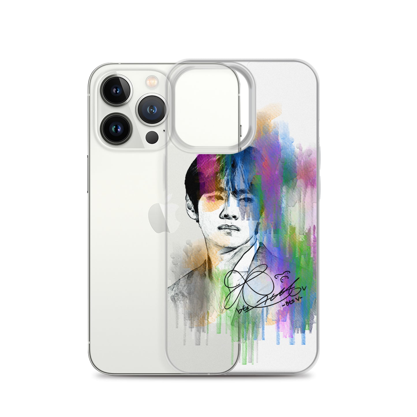 BTS V, Kim Tae-hyung Waterpaint portrait iPhone Case