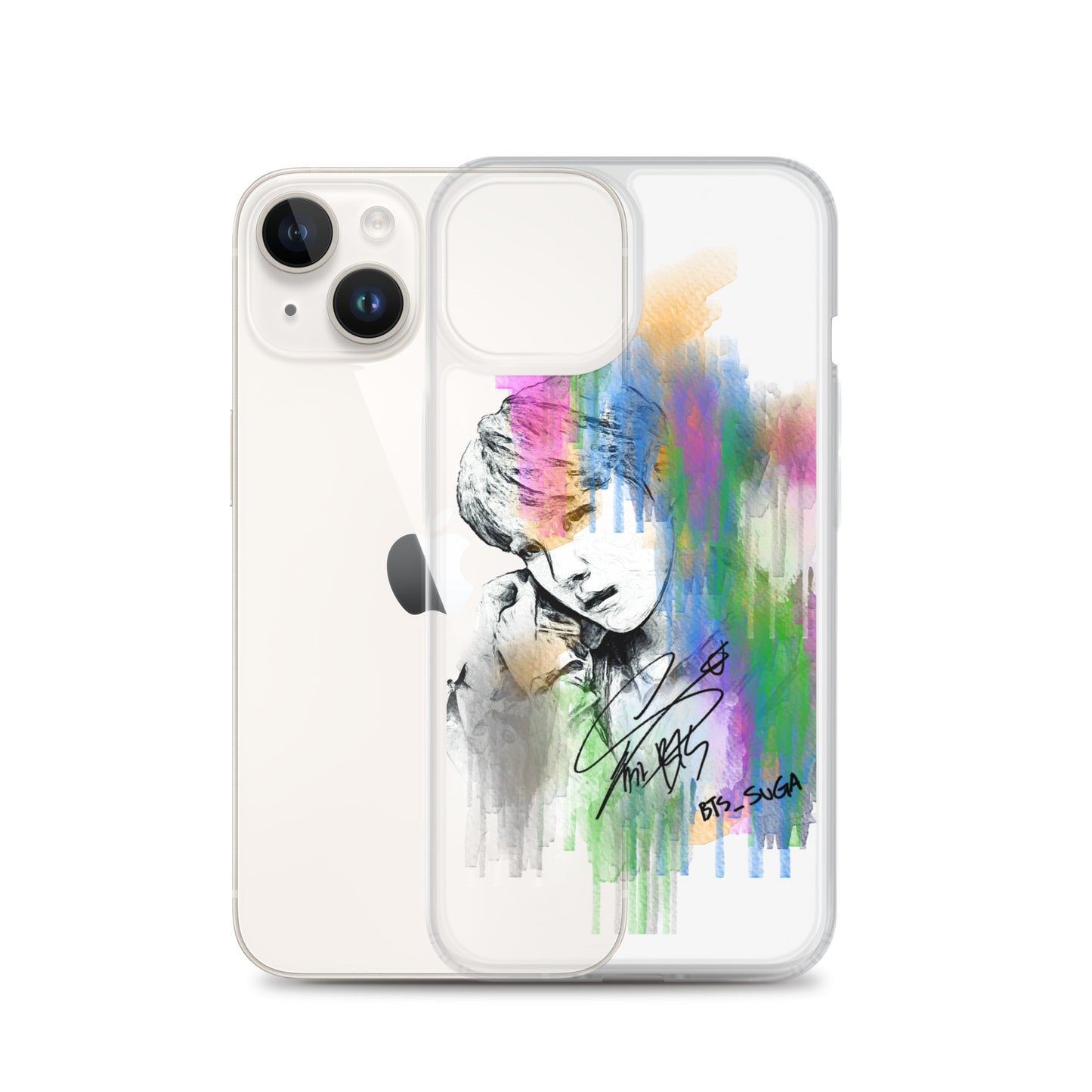 BTS Suga, Min Yoon-gi Waterpaint portrait iPhone Case