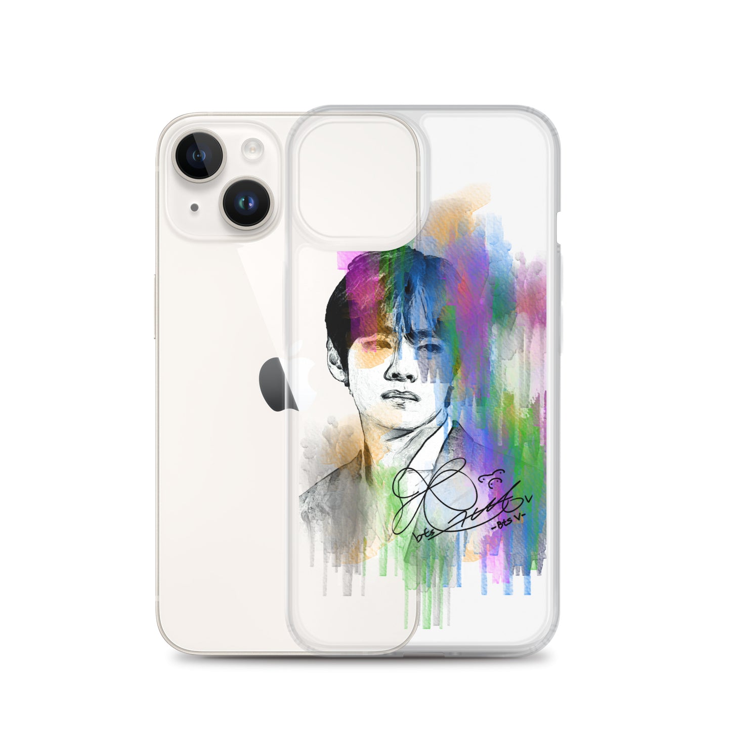 BTS V, Kim Tae-hyung Waterpaint portrait iPhone Case