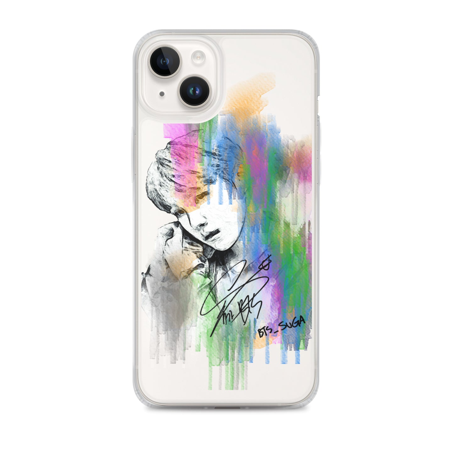 BTS Suga, Min Yoon-gi Waterpaint portrait iPhone Case