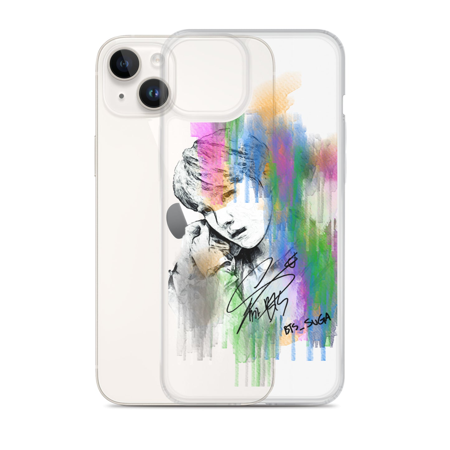 BTS Suga, Min Yoon-gi Waterpaint portrait iPhone Case
