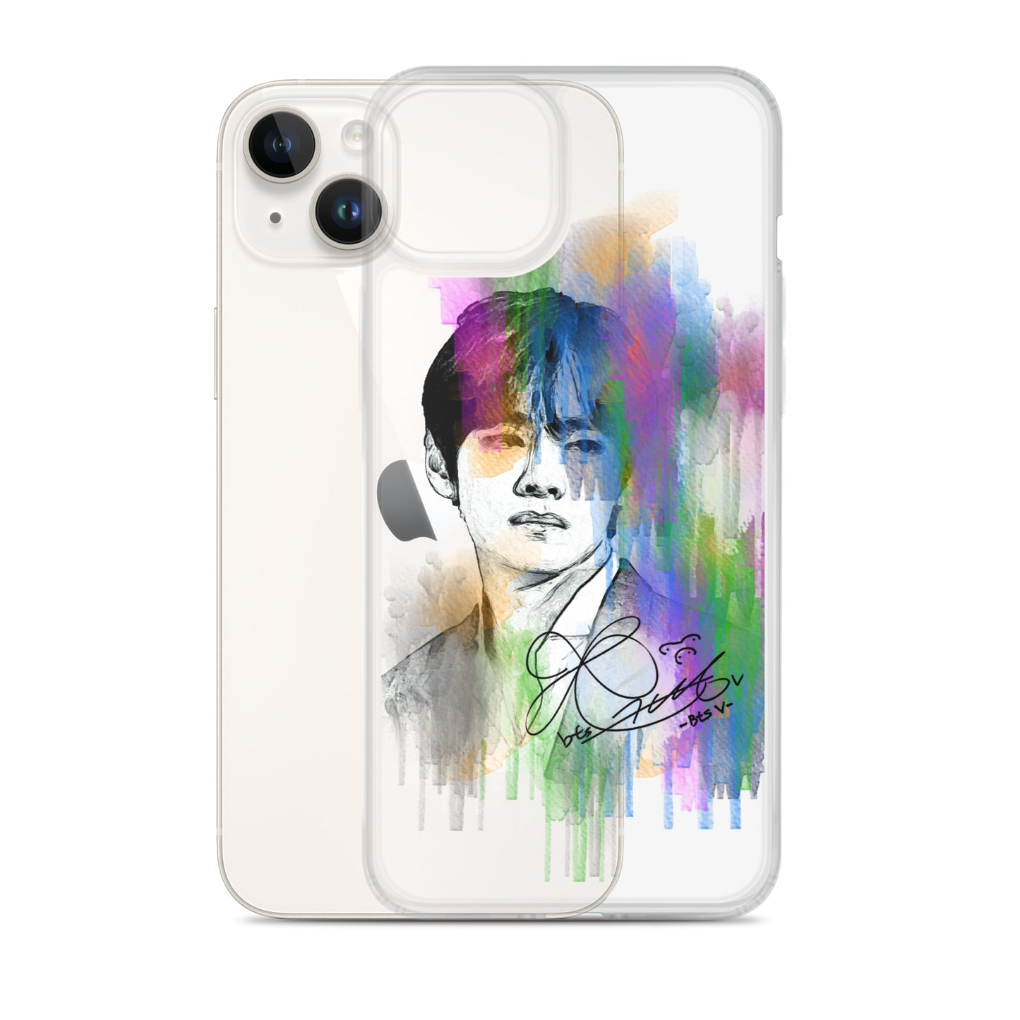 BTS V, Kim Tae-hyung Waterpaint portrait iPhone Case