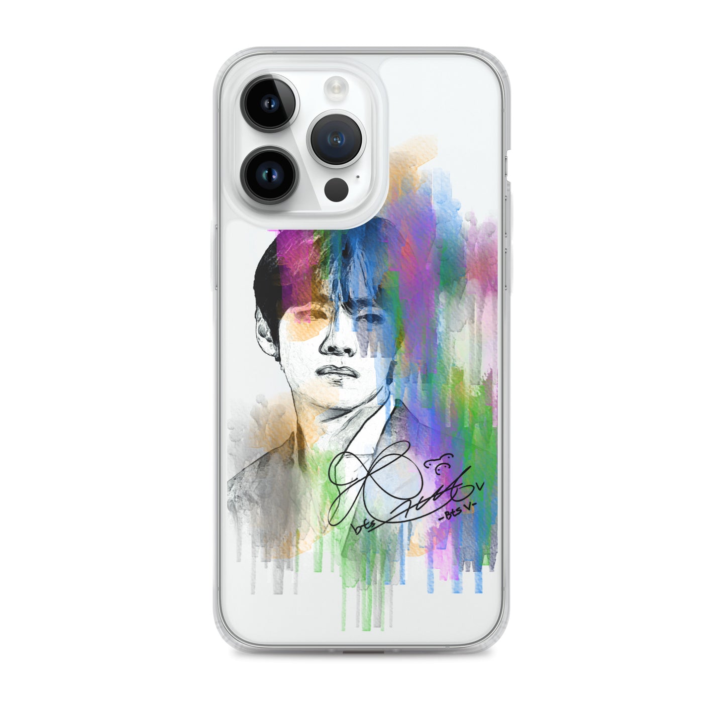 BTS V, Kim Tae-hyung Waterpaint portrait iPhone Case