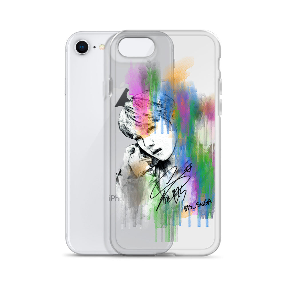 BTS Suga, Min Yoon-gi Waterpaint portrait iPhone Case