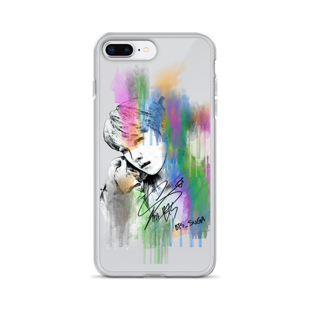 BTS Suga, Min Yoon-gi Waterpaint portrait iPhone Case