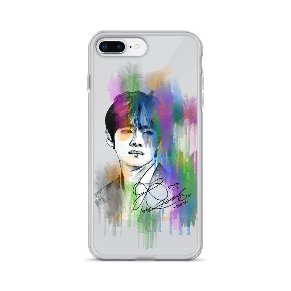 BTS V, Kim Tae-hyung Waterpaint portrait iPhone Case