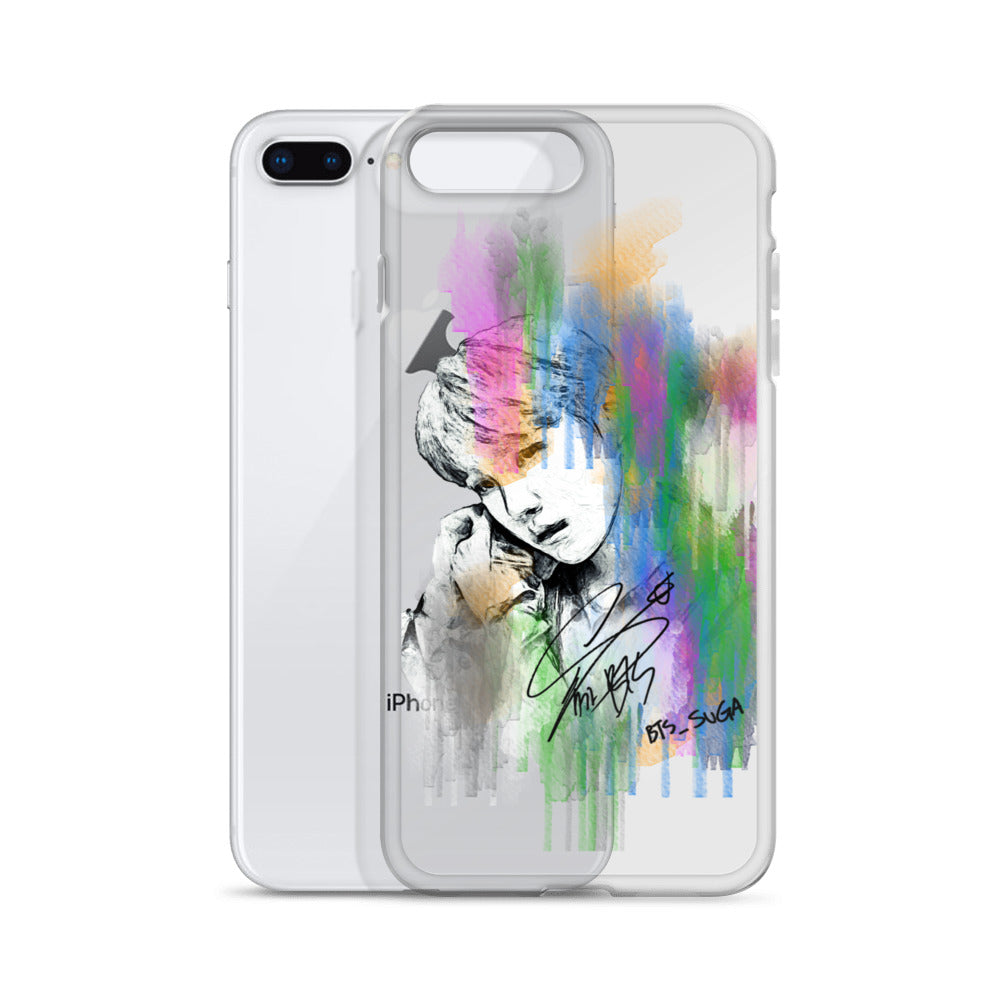 BTS Suga, Min Yoon-gi Waterpaint portrait iPhone Case
