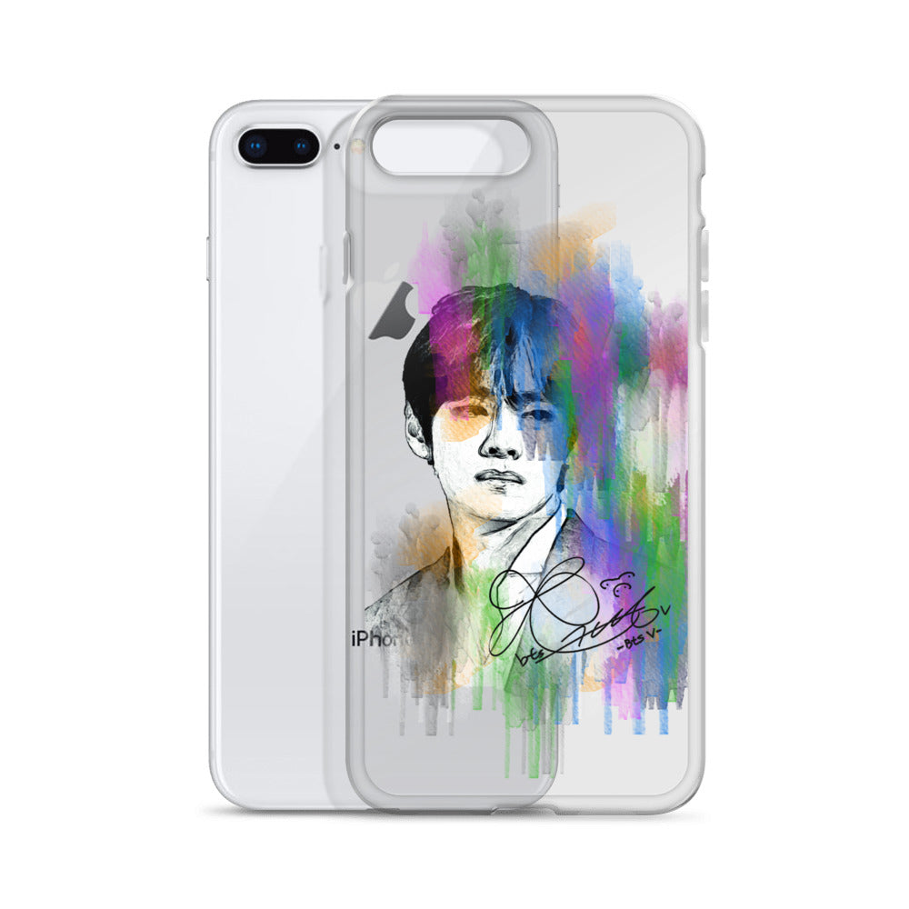 BTS V, Kim Tae-hyung Waterpaint portrait iPhone Case