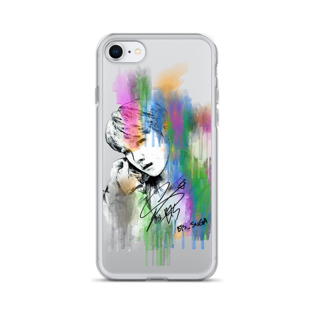 BTS Suga, Min Yoon-gi Waterpaint portrait iPhone Case