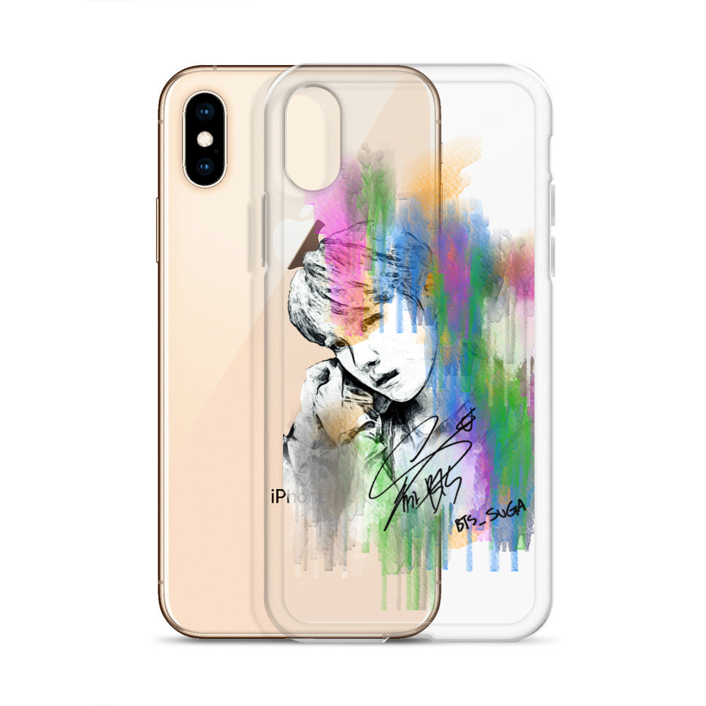 BTS Suga, Min Yoon-gi Waterpaint portrait iPhone Case