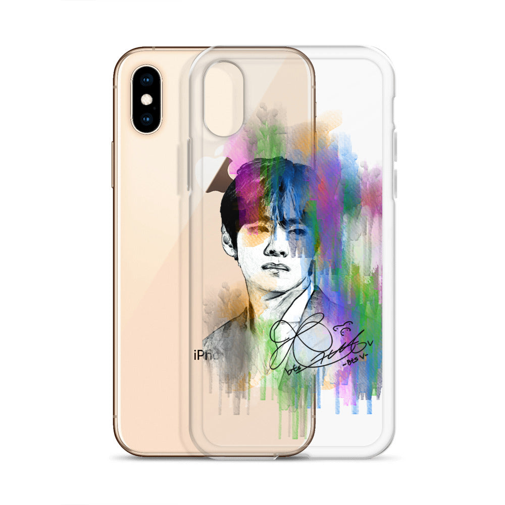 BTS V, Kim Tae-hyung Waterpaint portrait iPhone Case