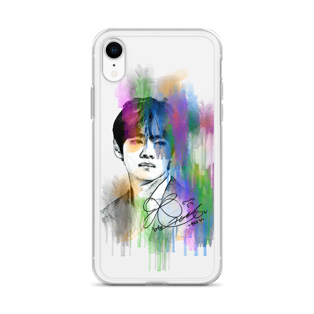 BTS V, Kim Tae-hyung Waterpaint portrait iPhone Case
