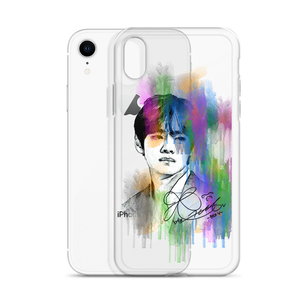 BTS V, Kim Tae-hyung Waterpaint portrait iPhone Case