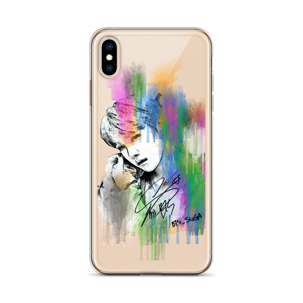 BTS Suga, Min Yoon-gi Waterpaint portrait iPhone Case