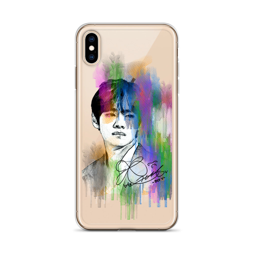 BTS V, Kim Tae-hyung Waterpaint portrait iPhone Case