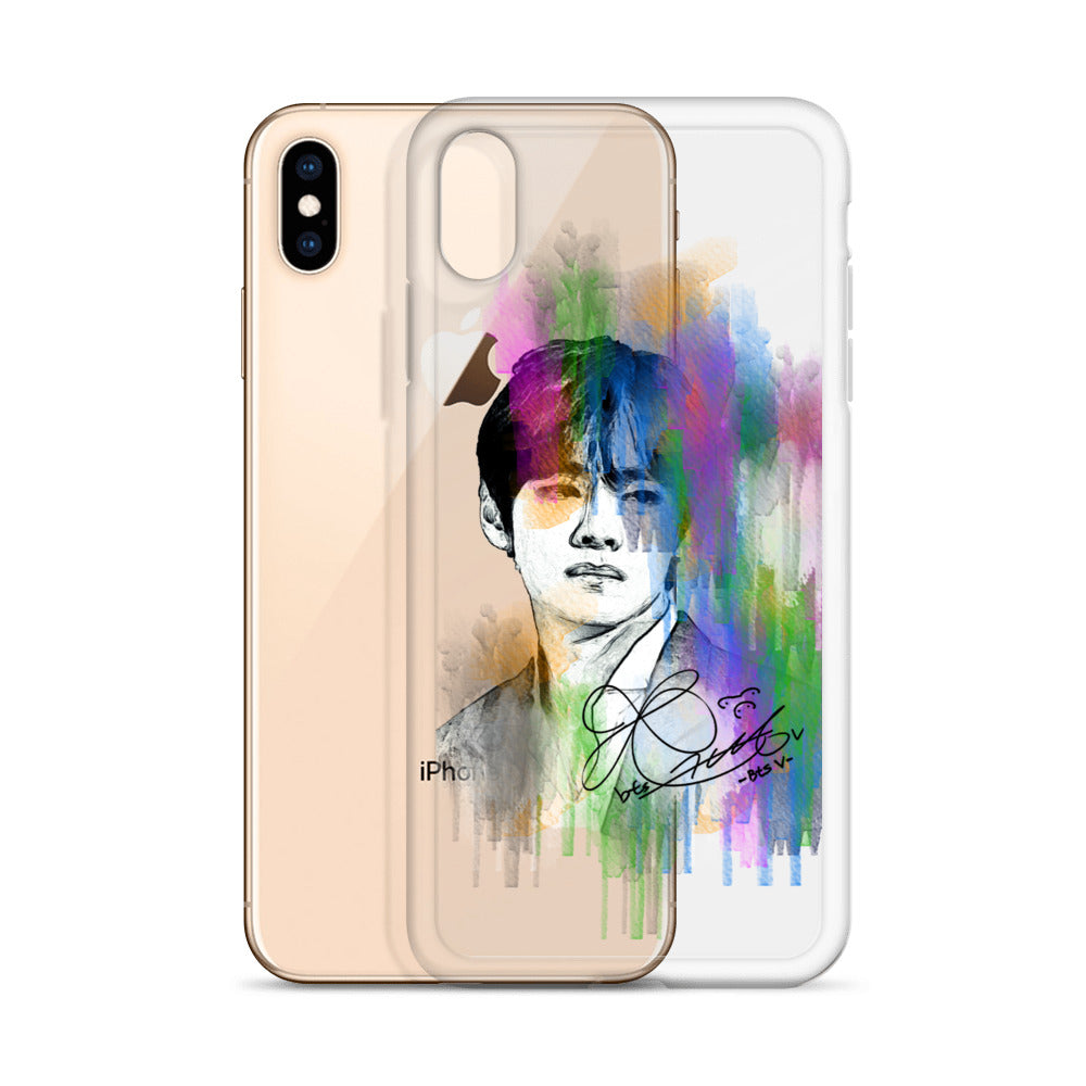 BTS V, Kim Tae-hyung Waterpaint portrait iPhone Case