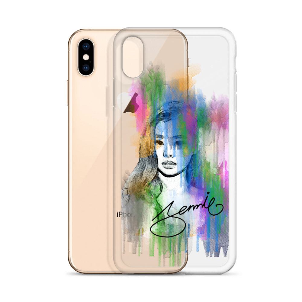 BLACKPINK Jennie, Kim Jennie Waterpaint Portrait iPhone Case - kpophow