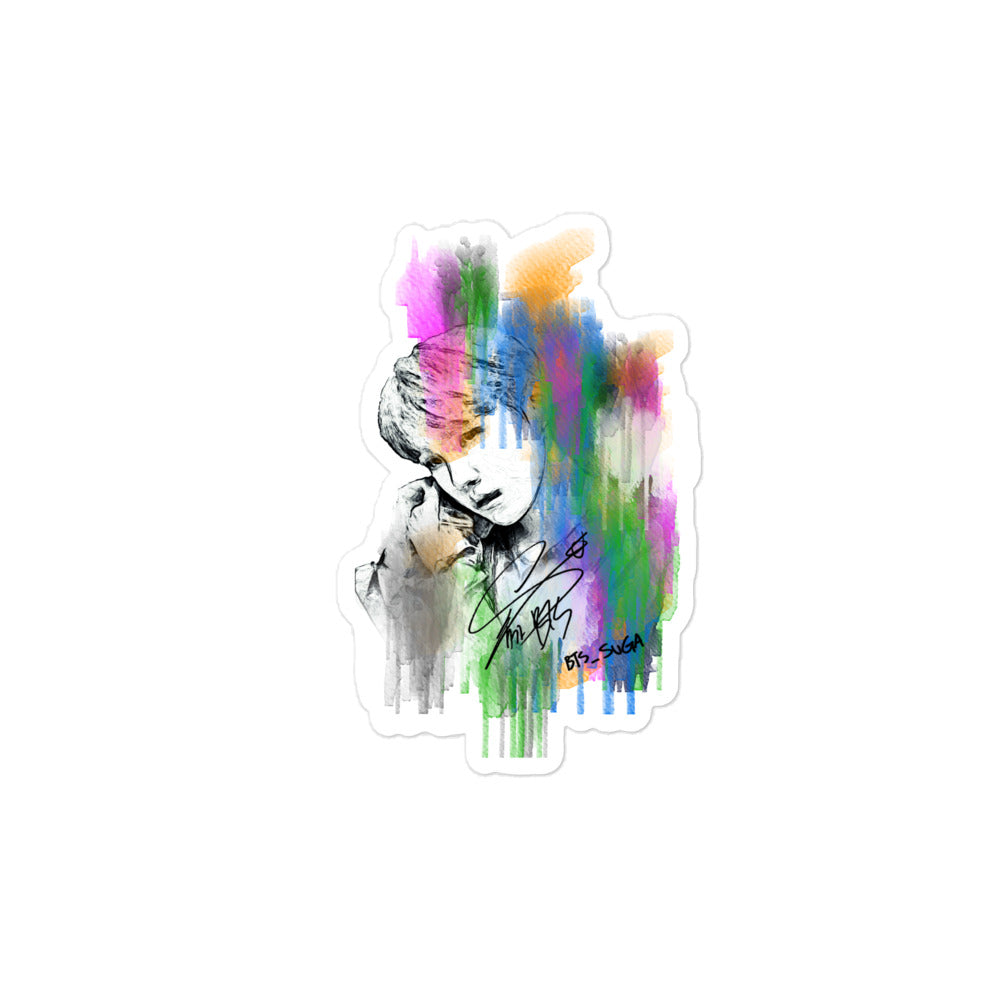 BTS Suga, Min Yoon-gi Waterpaint Portrait Sticker